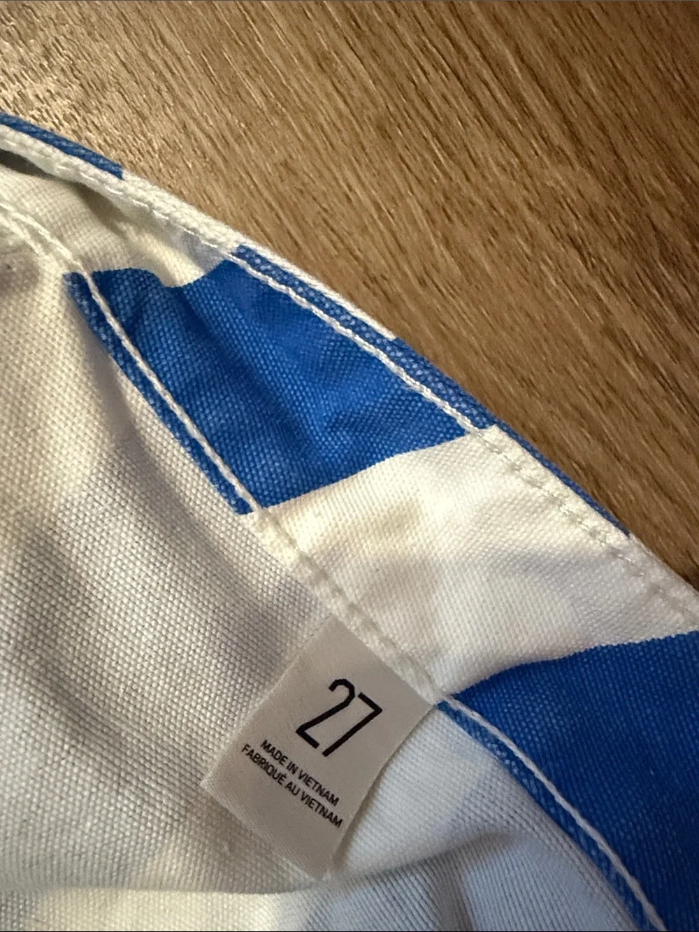 Urban Outfitters BDG Eva Canvas Wide Leg Crop Pant Blue Striped Pants Size 27 - Picture 13 of 15